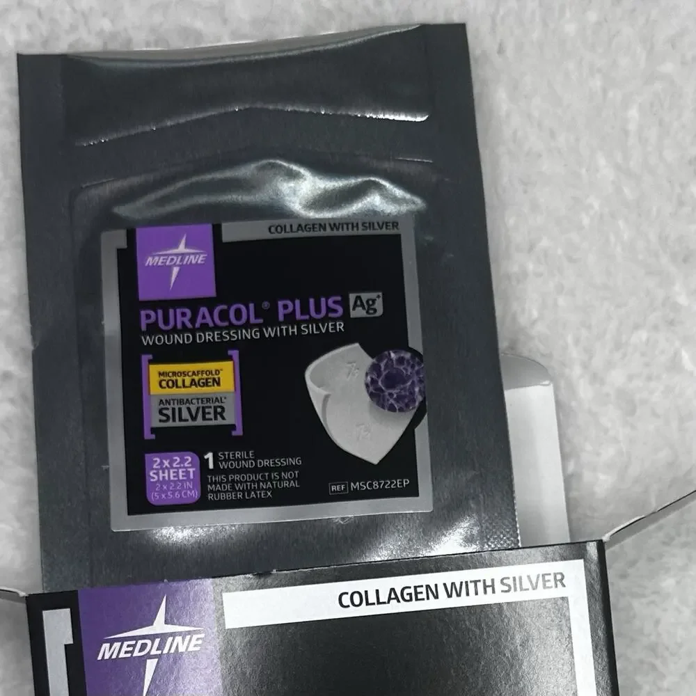 Medline PURACOL PLUS Collagen Silver Antibacterial Sterile 2x2.2 Wound Dressing - Picture 5 of 5